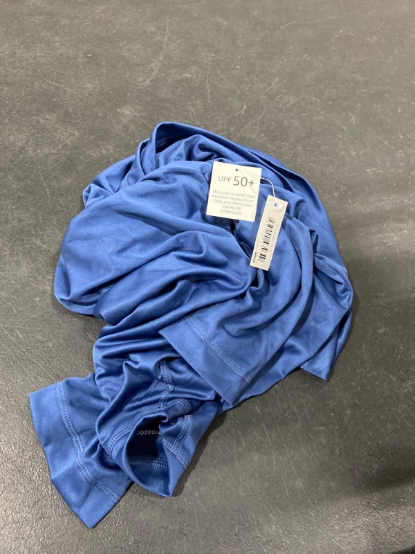 Photo 2 of Amazon Essentials Men's Long-Sleeve Quick-Dry UPF 50 Swim Tee Large Blue