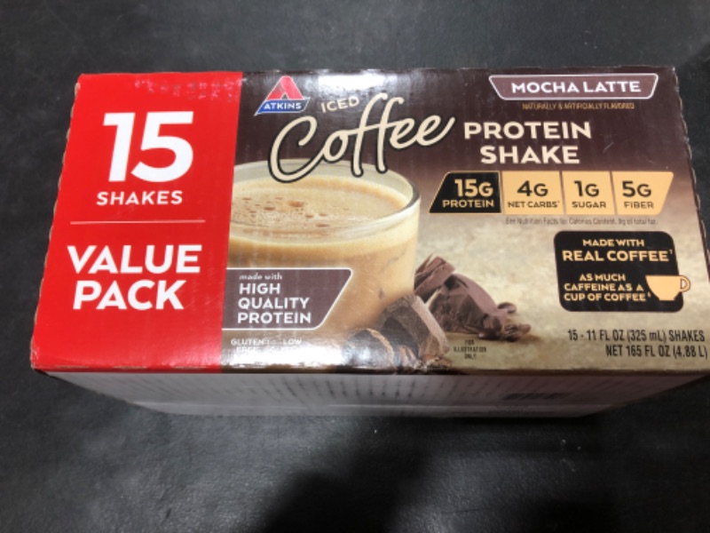 Photo 2 of Atkins Gluten Free Protein-Rich Shake, Mocha Latte, Keto Friendly, 15 Count 15 Count Mocha Latte