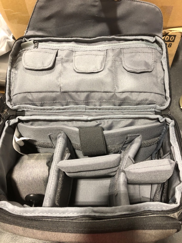 Photo 3 of Amazon Basics Large DSLR Camera Gadget Bag - 11 x 6 x 8 Inches (Gray)
