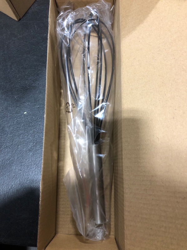 Photo 2 of AmazonCommercial Stainless Steel & Silicone Non-Stick Coated Whisk, 12 Inch Non-Stick Coated 12 Inch