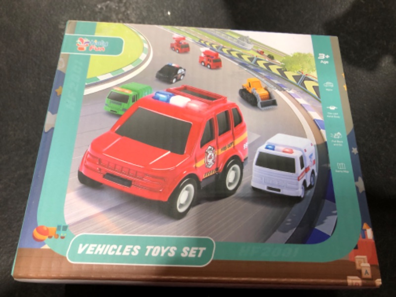 Photo 1 of Car Toys with Play Mat, Toy Cars for Boys,Car Toys for Toddlers,Pull Back Cars Include Construction Vehicles, Fire Vehicles, etc.10 Road Signs 4 Dolls,Vehicle Toy Set for Kids.