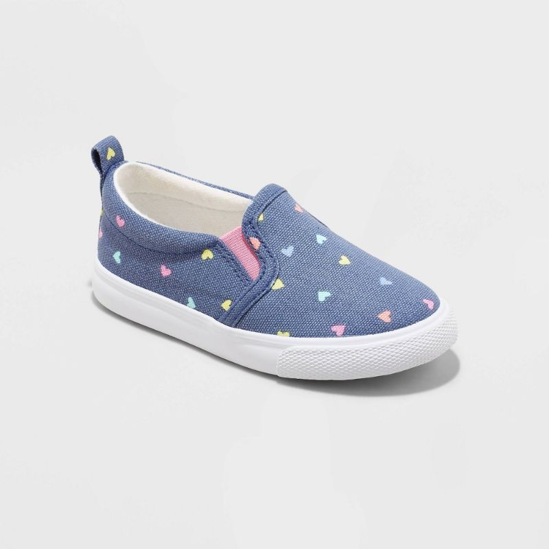 Photo 1 of Toddler Girls' Alexus Heart Print Slip-on Sneakers - Cat & Jack Navy Blue 11
SIZE 11