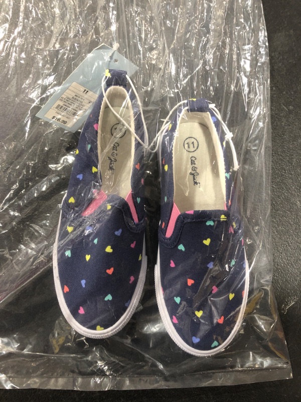 Photo 2 of Toddler Girls' Alexus Heart Print Slip-on Sneakers - Cat & Jack Navy Blue 11
SIZE 11