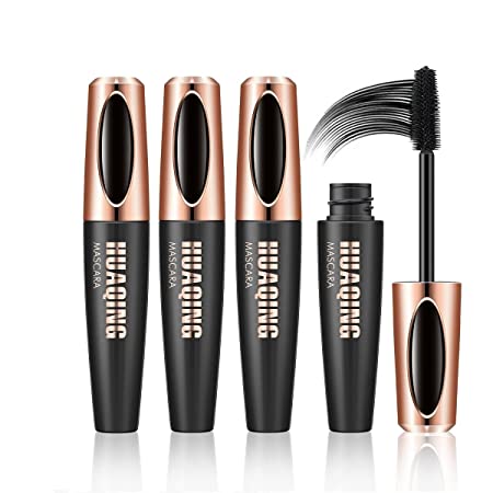 Photo 1 of 3 Pack HuaQing 5D Voluminous Fiber Mascara,Black Volume and Length Waterproof Smudge-proof Natural No Clumping Smudging Lasting All Day
