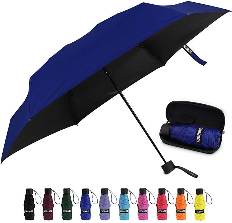 Photo 1 of Yoobure Small Mini Umbrella with Case Light Compact Design Perfect for Travel Lightweight Portable Parasol Outdoor Sun&Rain Umbrellas. PRIOR USE. 
