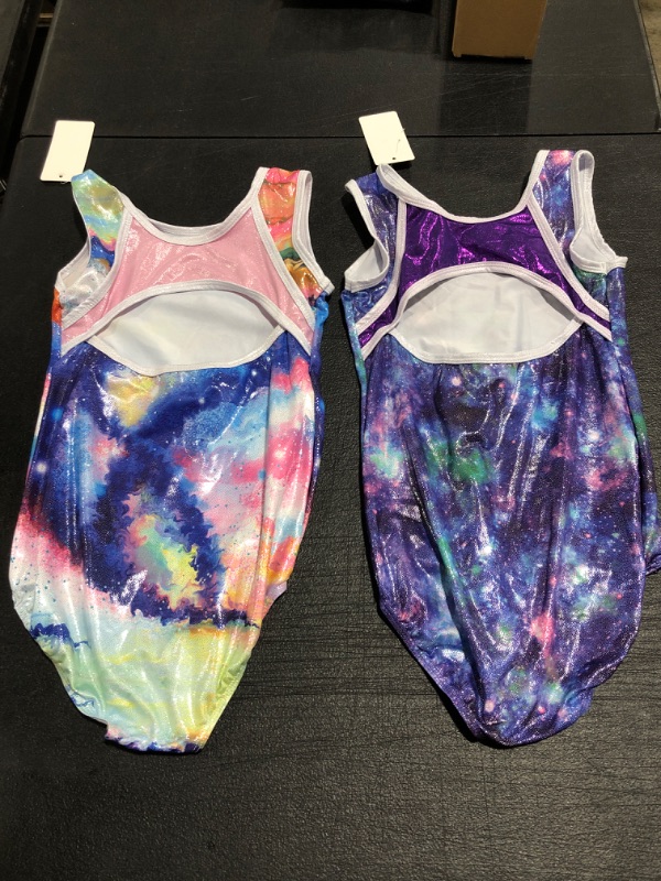 Photo 2 of LOT OF 2 YOUTH GIRLS' ONE PIECE LEOTARD. UNMARKED SIZE. 