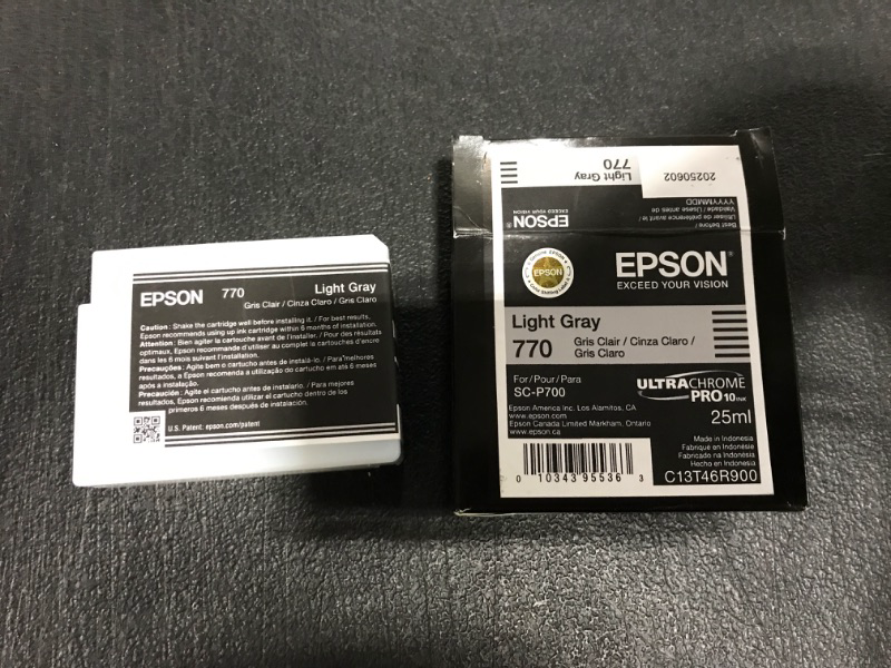 Photo 2 of Epson UltraChrome PRO 770 Original Inkjet Ink Cartridge - Light Gray Pack - Inkjet
