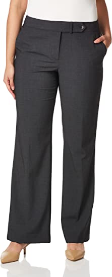 Photo 1 of [Size 10P] Calvin Klein Straight-Leg Classic Business Casual Pants for Women- Charcoal
