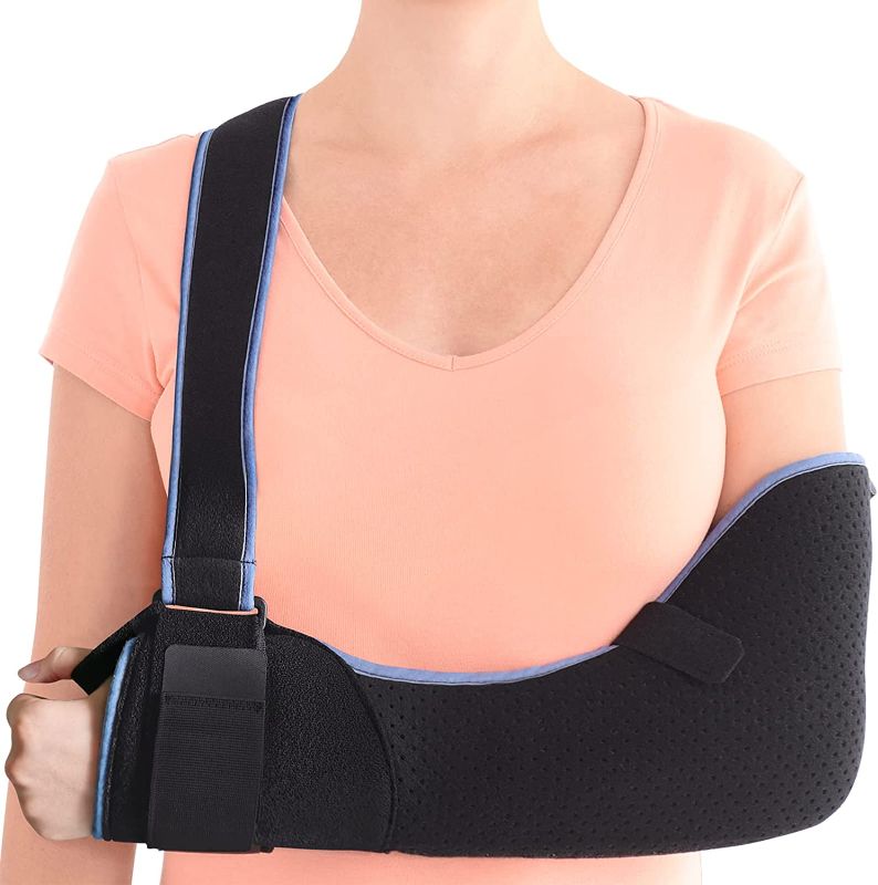 Photo 1 of [Size XXL] VELPEAU Arm Sling Shoulder Immobilizer - Rotator Cuff Support Brace - Comfortable Medical Sling for Shoulder Injury, Left and Right Arm, Men and Women, for Broken, Dislocated, Fracture, Strain 