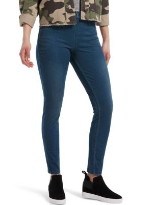 Photo 1 of [Size M] HUE Women's Ultra Soft High Waist Denim Leggings Medium Steely Blue Wash