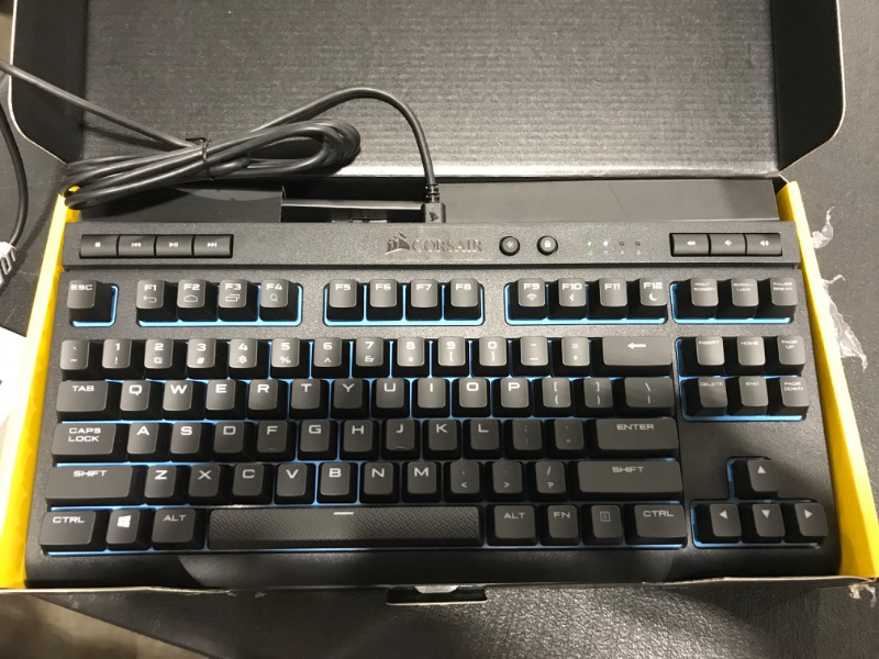 Photo 3 of Corsair K63 Wireless Mechanical Gaming Keyboard, Backlit Blue LED, Cherry MX Red - Quiet & Linear & Dark Core RGB Pro SE