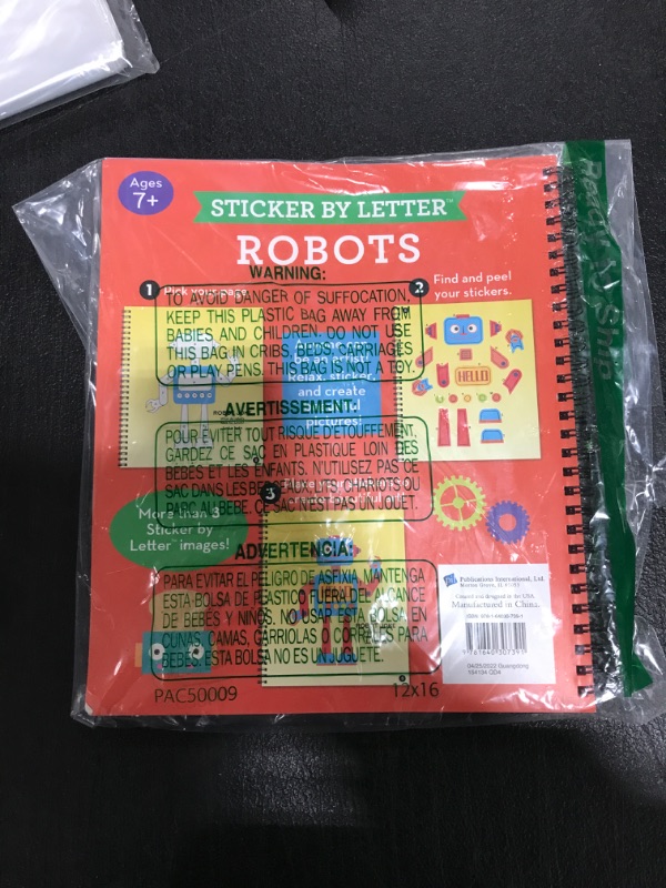 Photo 2 of Brain Games - Sticker by Letter: Robots (Sticker Puzzles - Kids Activity Book)