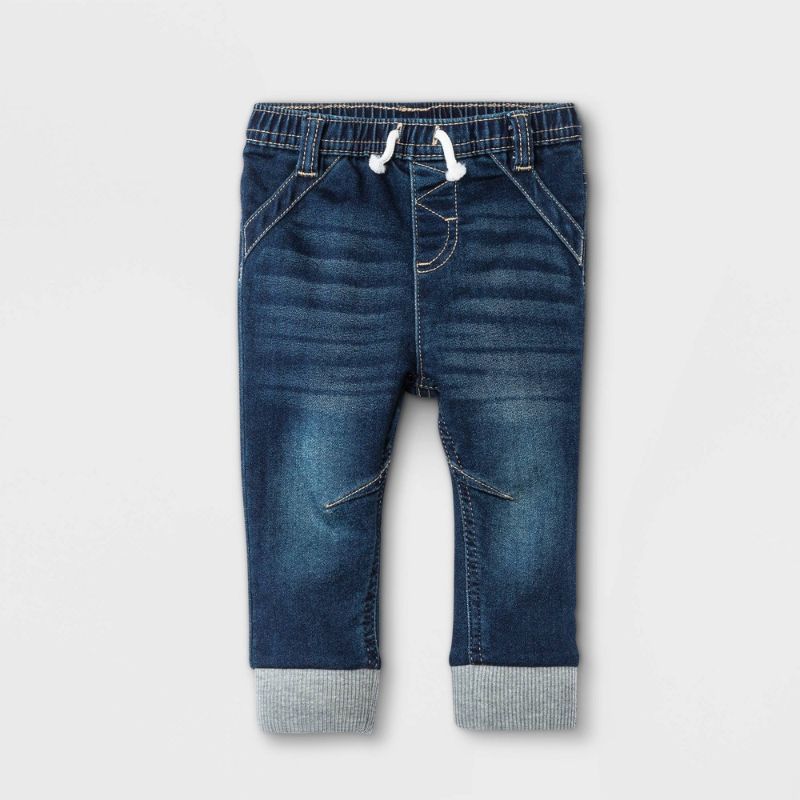 Photo 1 of [Size NB] Baby Boys' Jogger Jeans - Cat & Jack™ Dark Wash
