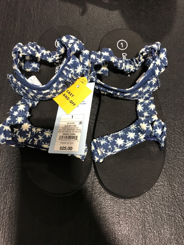 Photo 2 of [Size 1] Girls' Mae Ankle Quarter Sandals - Cat & Jack™ Blue
