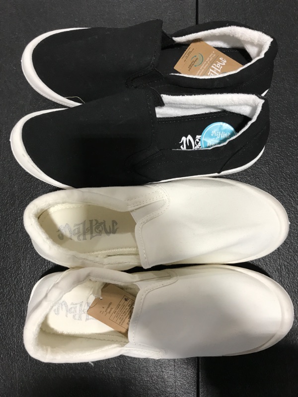 Photo 2 of 2 Pack- Black and White Slip On Shoes- Size 8