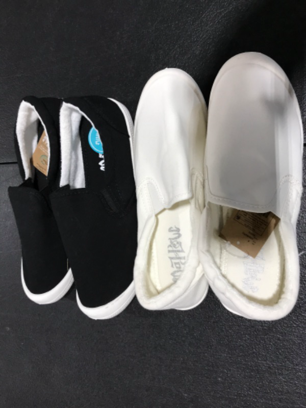 Photo 1 of 2 Pack- Black and White Slip On Shoes- Size 8