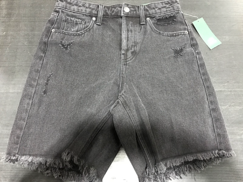 Photo 2 of [Size 0] Women's High-Rise Wide Leg Bermuda Jean Shorts - Wild Fable™
