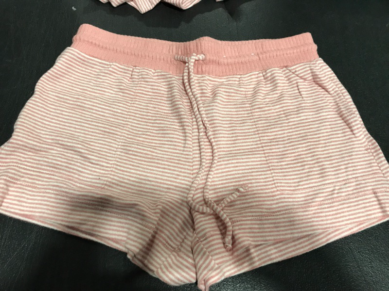 Photo 2 of [Size S] Rose Red Striped Perfectly Cozy Pajama Sleep Shorts