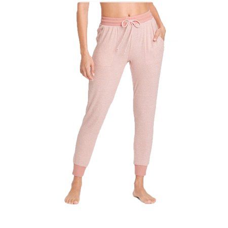 Photo 1 of [Size L] Rose Red Striped Perfectly Cozy Jogger Pajama Sleep Pants - Pink
