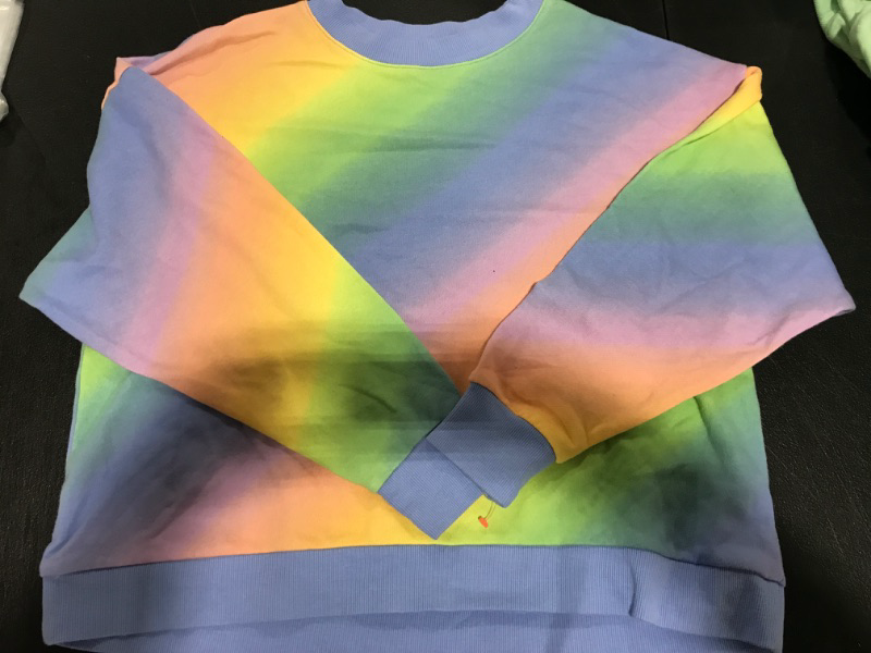 Photo 2 of [Size S] Women' Rainbow-Dye French Terry Lounge Sweatshirt - Colie™
