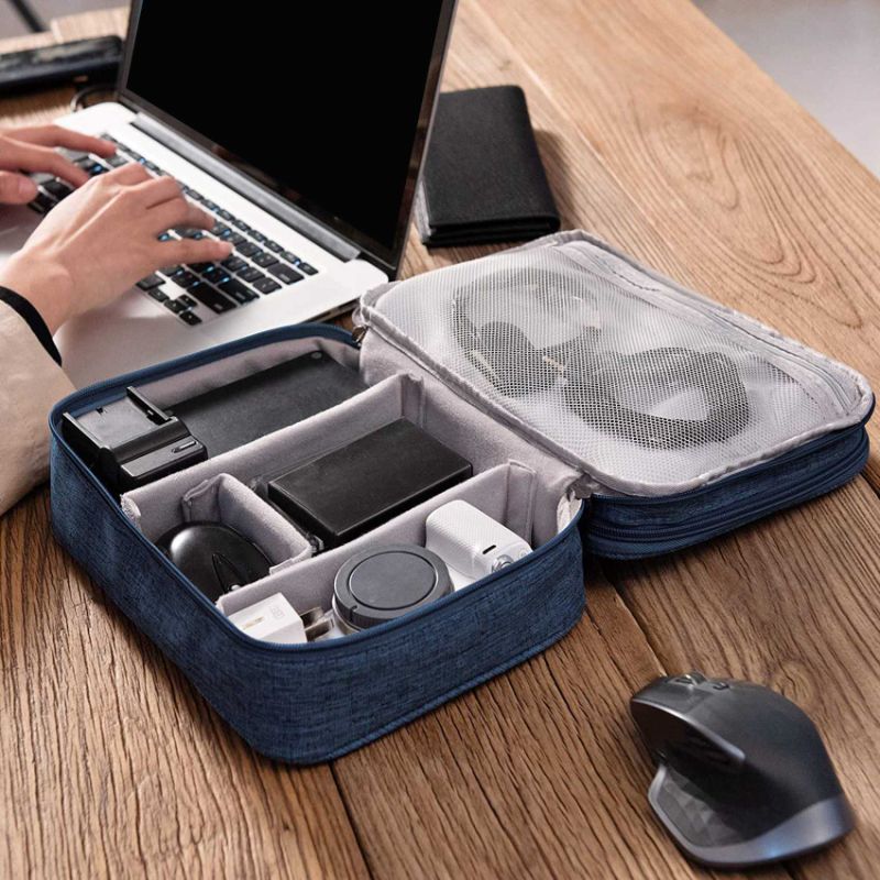 Photo 1 of Electronic Pack Cable Accessory Pack, Portable Storage Box Three-Tier Multifunctional Electronic Storage Bag
