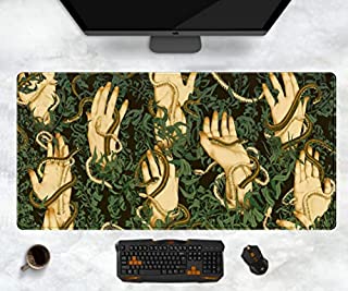 Photo 1 of Large Desk Mat Art Gaming Mouse Pad XXL Extended Desk Pad Non-Slip Mousepad with Stitched Edge Keyboard Mat Modern Home Office Table Top Decorative Mat for PC Laptop Computer 31.5x15.75 Inch