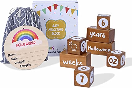 Photo 1 of BABY MILESTONE BLOCKS FOR BABY GIRL AND BABY BOY-WOODEN BABY BLOCKS-7 BLOCK BABY GIFT SET-MILESTONE AGE BLOCK SET FOR BABY SHOWER-BABY MONTHLY MILESTONE-BABY DECOR-BABY ANNOUNCEMENT SIGN IS GIFT!
