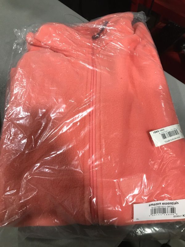 Photo 2 of Amazon Essentials Women's Classic-Fit Long-Sleeve Full-Zip Polar Soft Fleece Jacket (Available in Plus Size) Polyester Coral Pink X-Large