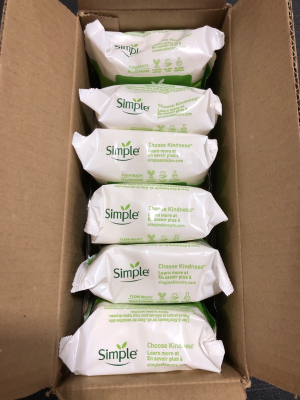Photo 1 of BOX OF 6 Simple Facial Wipes Cleansing - 25.0 Ea
