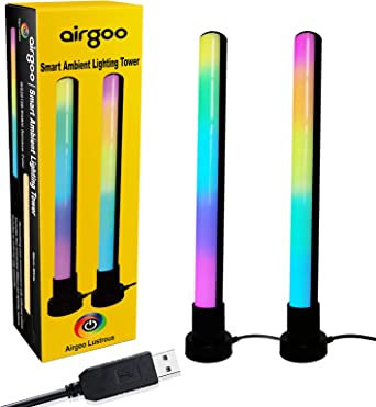 Photo 1 of airgoo Music Gaming Light Bars with Smart Controller, 2x16.7 Inches Computer Windows Software Smart Control LED Light Bars with Music Modes and 20+ DIY Scene Modes Specially Built for Gamers
