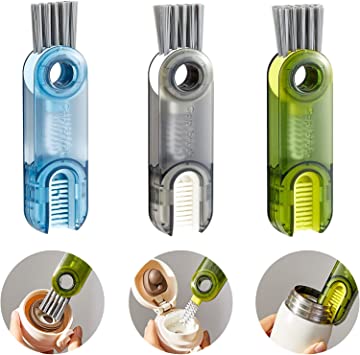 Photo 1 of 3 in 1 Bottle Cleaner Brush , 3 Pcs Cup Brush Crevice Straw Brush Detail Gap Brush for Nursing Bottle Water Bottle Small Kitchen Cleaning Tools for Household Use
