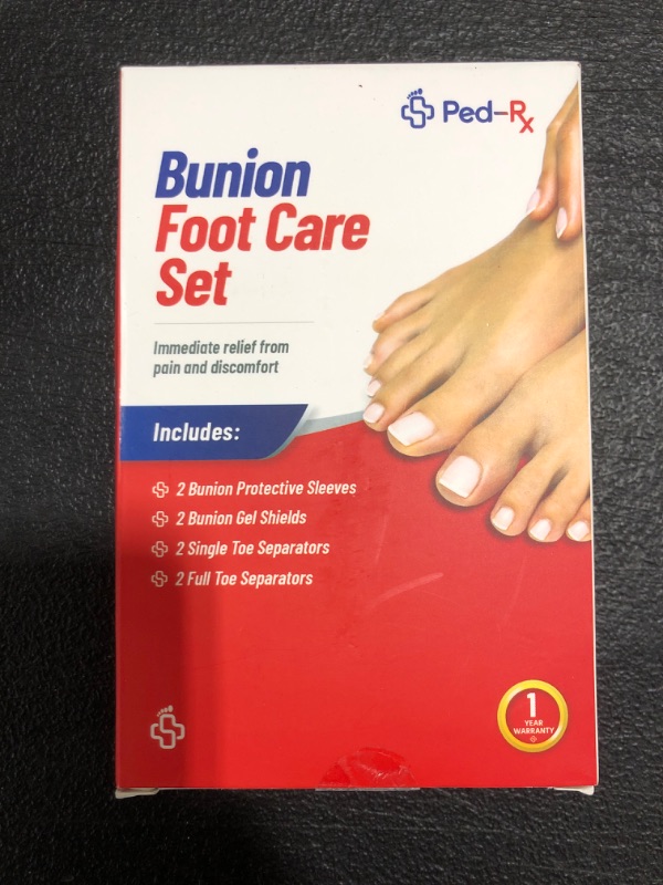 Photo 1 of Bunion Corrector for Women and Men - Relieve Bunion Pain and Correct Toe Alignment - 8 Piece Kit Includes: 2 Bunion Sleeves, 2 Toe Separators, 2 Toe Spacers, and 2 Gel Protector Shields - Straighten Overlapping Toes, Crooked Toes, Hammer Toe

