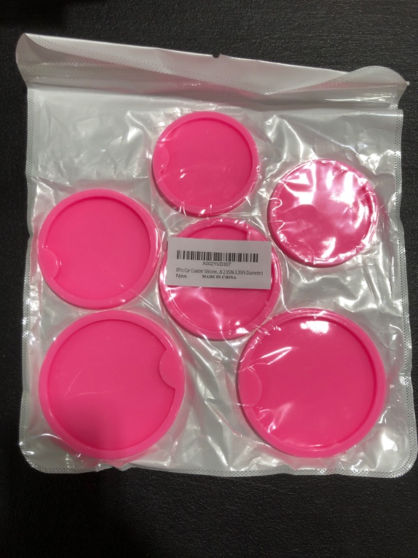 Photo 1 of 6 PIECE CAR COASTER SILICONE. PINK.  