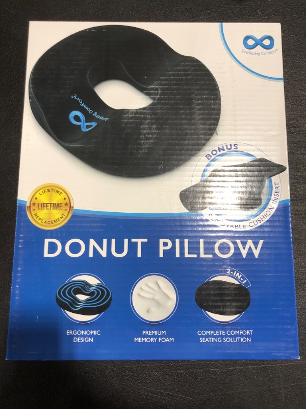 Photo 2 of Everlasting Comfort Donut Cushion - Donut Pillow for Tailbone Pain, Hemorrhoids, Postpartum, Sitting. FACTORY SEALED. 