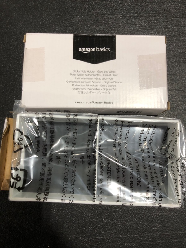 Photo 2 of LOT OF 2 Amazon Basics Sticky Note Holder - Grey and White Grey 1 Pack