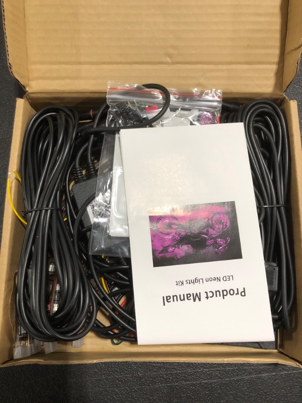 Photo 1 of 12pcs Motorcycle Underglow Kit RGB Strip LED Light with [L/R Turn Signal& Brake& Warning] Accent Glow Neon with RF&IR Wiring Harness App Control for ATV UTV Golf Cart Trikes, 12V~24V DC. 