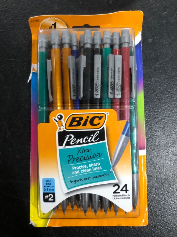 Photo 2 of Bic Mechanical Pencils, Xtra Precision, Fine (0.5 mm), No. 2 - 24 mechanical pencils