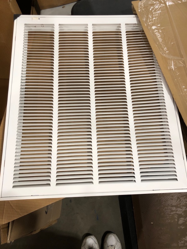 Photo 3 of 22" X 26" Steel Return Air Filter Grille for 1" Filter - Easy Plastic Tabs for Removable Face/Door - HVAC DUCT COVER - Flat Stamped Face -White [Outer Dimensions: 23.75w X 27.75h]