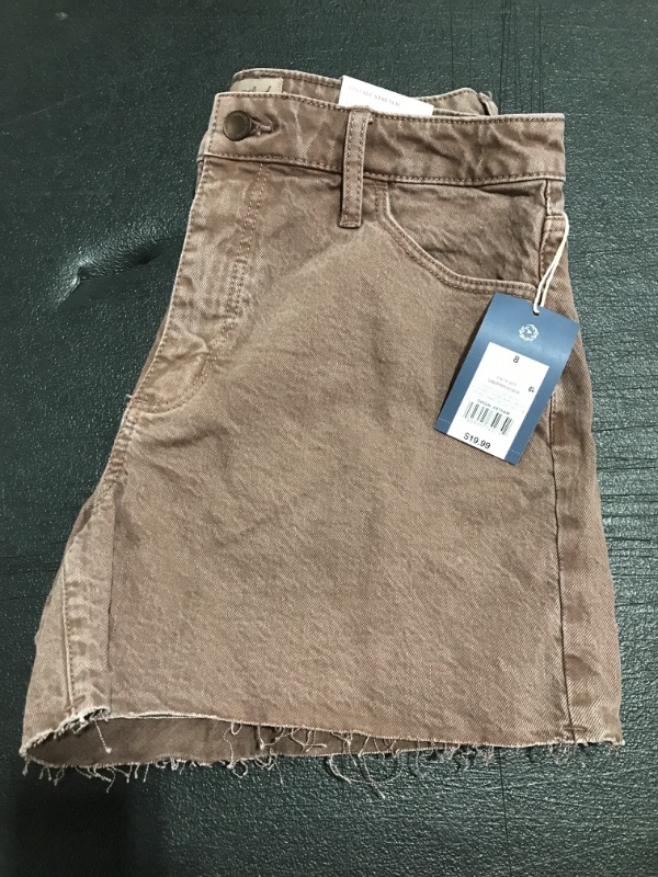 Photo 2 of UNIVERSAL THREAD Women's Brown Vintage Stretch Cut-Off MIDI Jean Shorts Sz 8 NWT
