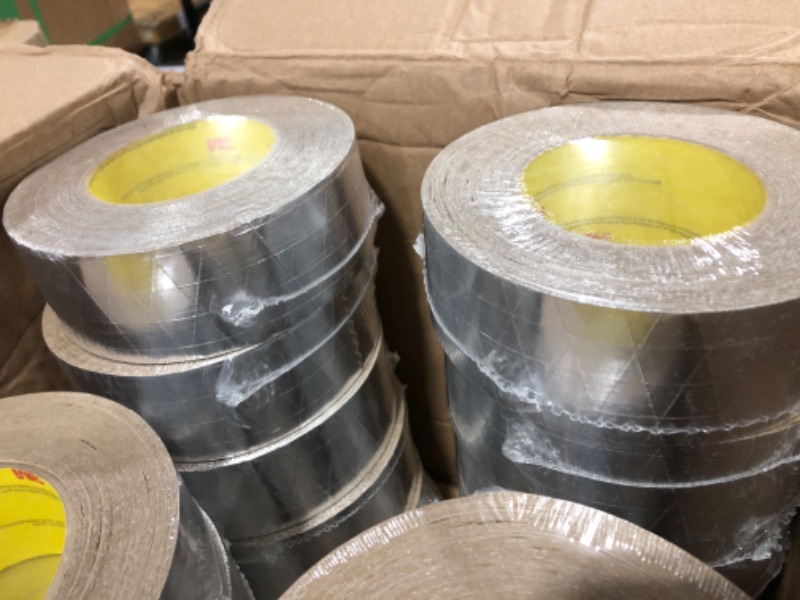 Photo 3 of 3M Aluminum Foil Tape 3381, 1.88 in x 50 yd, 2.7 mil, Silver, HVAC, Sealing and Patching, Moisture Barrier, Cold Weather, Air Ducts, Foam Sheathing Boards, Insulation, Metal Repair
