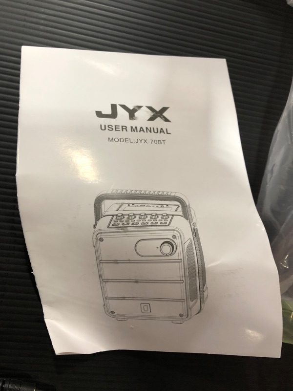 Photo 1 of JYX Portable Bluetooth Karaoke Machine, Microphone PA Speaker System with FM Radio, REC, TWS, Remote Control, Supports TF Card, USB, AUX in, for Home,Party, Event