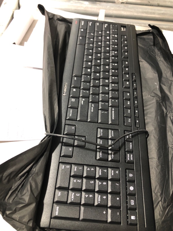 Photo 1 of Cherry Stream Keyboard Wired USB SX Scissors Mechanism QWERTY Whisper-Quiet Silent Keystroke for Home Office, Work or Personal Computer. Black