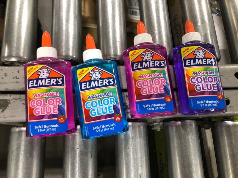 Photo 1 of 4PK OF ELMERS GLUE- ASSORTED COLOR WASHABLE