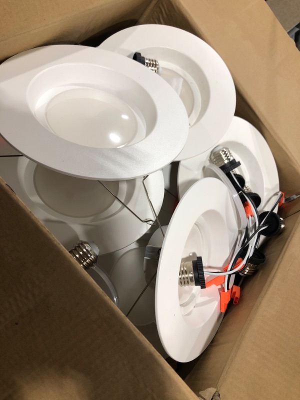 Photo 2 of hykolity 12 Pack 5/6 Inch Selectable CCT LED Recessed Lighting, Baffle Trim, CRI90, 1100lm, 15W=100W, 2700K/3000K/3500K/4000K/5000K Adjustable, Dimmable Recessed Lighting, Damp Rated LED Can Lights 2700k/3000k/3500k/4000k/5000k- 5cct 6 Inch