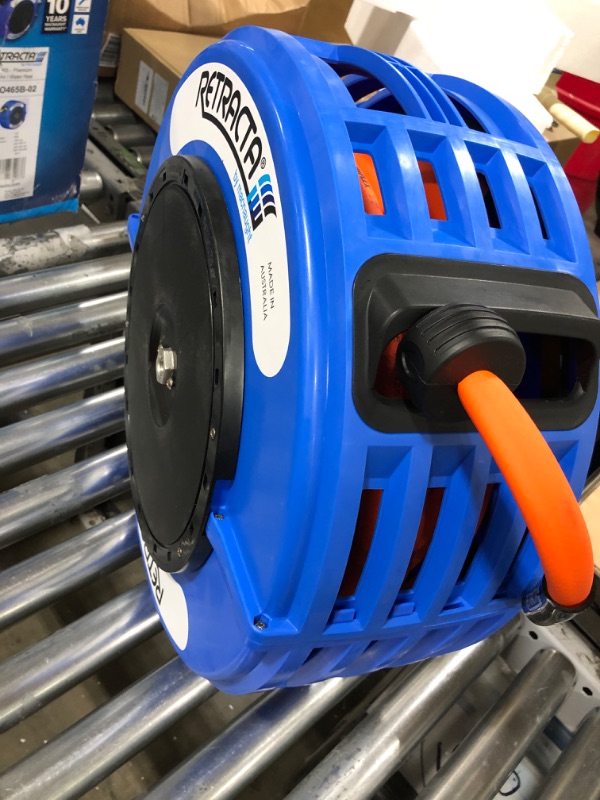 Photo 2 of Macnaught Retractable Air/Water Hose Reel with 1/2 in. x 65 FT Hybrid Hose, Ceiling / Wall Mounted Heavy Duty Industrial Commercial with Bracket, 300PSI