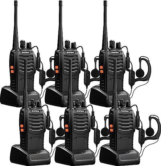 Photo 1 of Baofeng Long Range Two Way Radios 6 Pack Walkie Talkies with Earpiece UHF Handheld Rechargeable BF-888s Walkie Talkie for Adults or Kids Li-ion Battery and Charger Included
