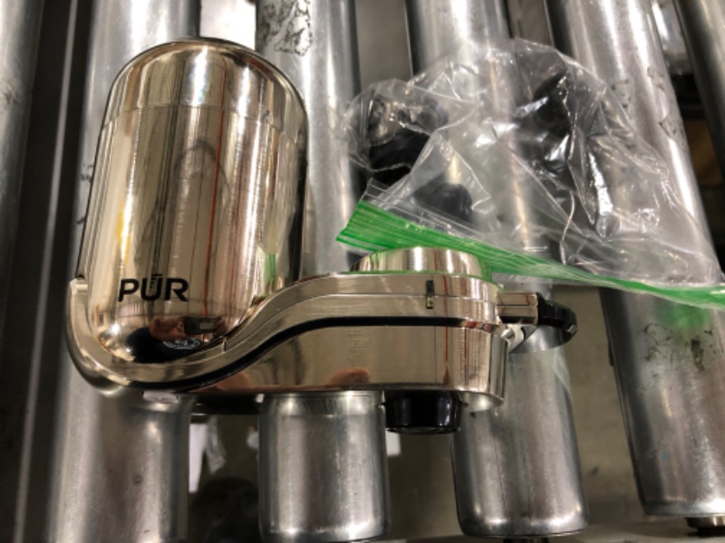Photo 1 of PUR PLUS Faucet Mount Water Filtration System, Stainless Steel – Vertical Faucet Mount for Crisp, Refreshing Water, FM4000B Stainless Steel Filtration System