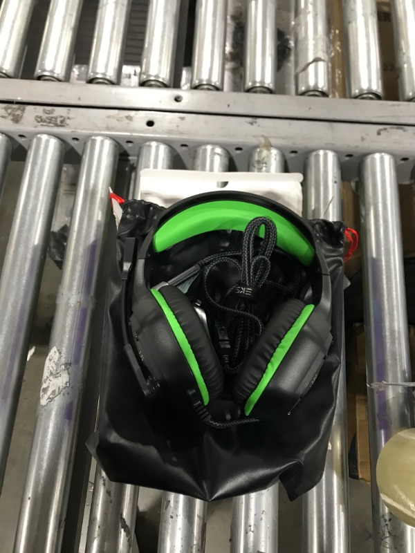 Photo 3 of EKSA E1000 Gaming Headset, Computer Headphones with Noise Canceling Mic & RGB Light, Compatible with PC, PS4, PS5, Laptop (Green)