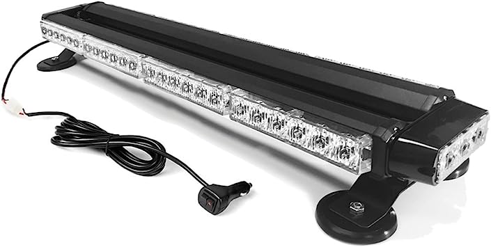 Photo 1 of 26" 54 LED 7 Flash Mode Traffic Advisor Double Side Emergency Warning Security Vehicle Roof Top Strobe Light Bar with Magnetic Base for Undercover or Tow Truck Construction (Amber)
