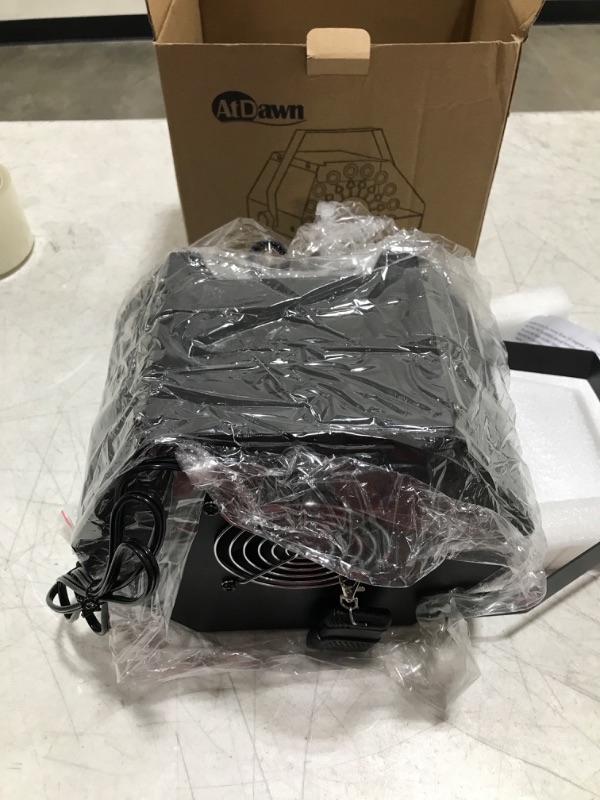 Photo 1 of ATDAWN Metal Portable Bubbles Machine, Professional Automatic Bubble Maker with High Output for Outdoor/Indoor Use, Wireless Remote Control (Black) Black Metal